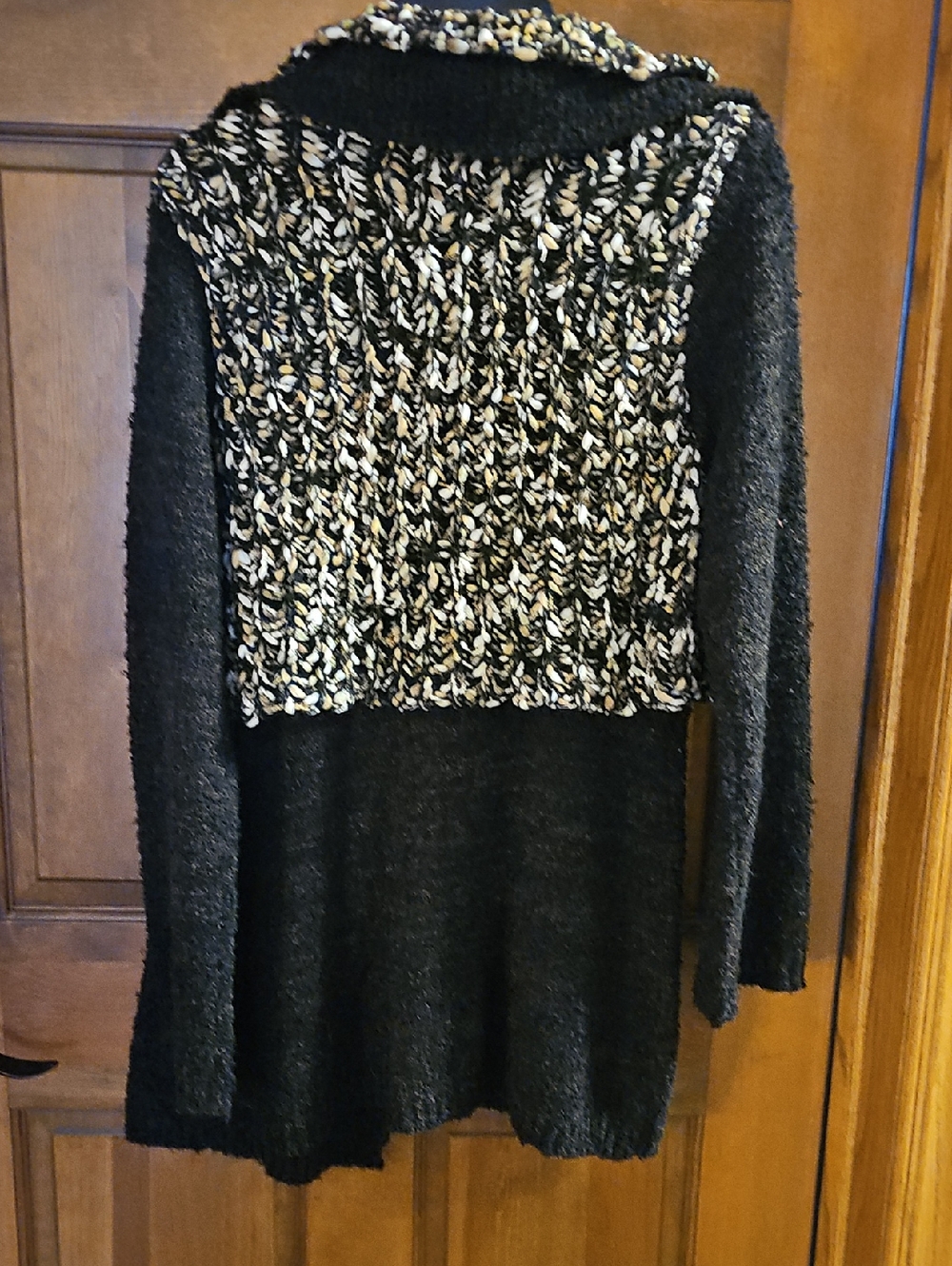 CURIO COPYRIGHT BROWN & Cream Textured Knit Women's Sweater Cardigan EUC - Picture 5 of 5
